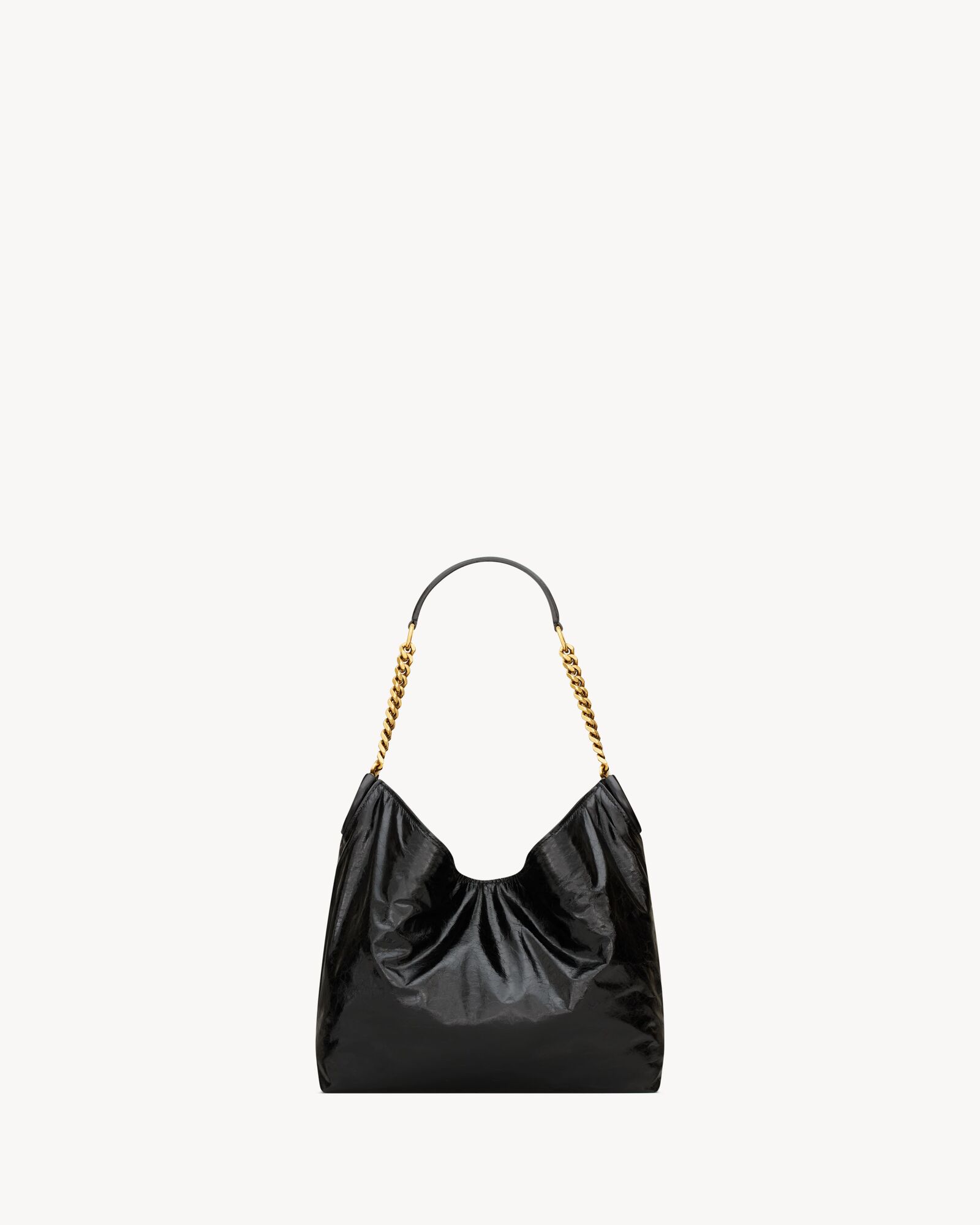 HORTENSE small hobo in shiny leather — 871222AAGOL1000