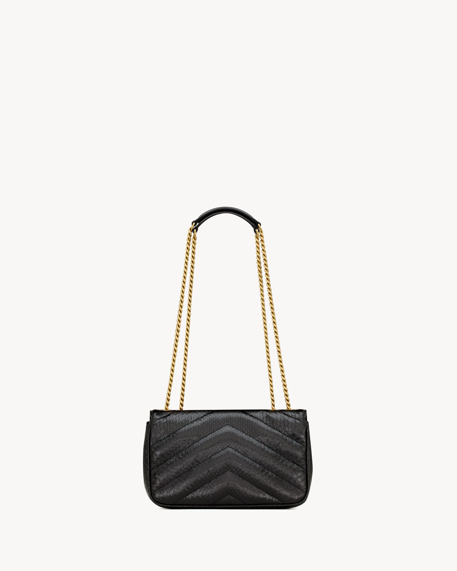 LOULOU small in MATELASSÉ python in Black | Saint Laurent | YSL US