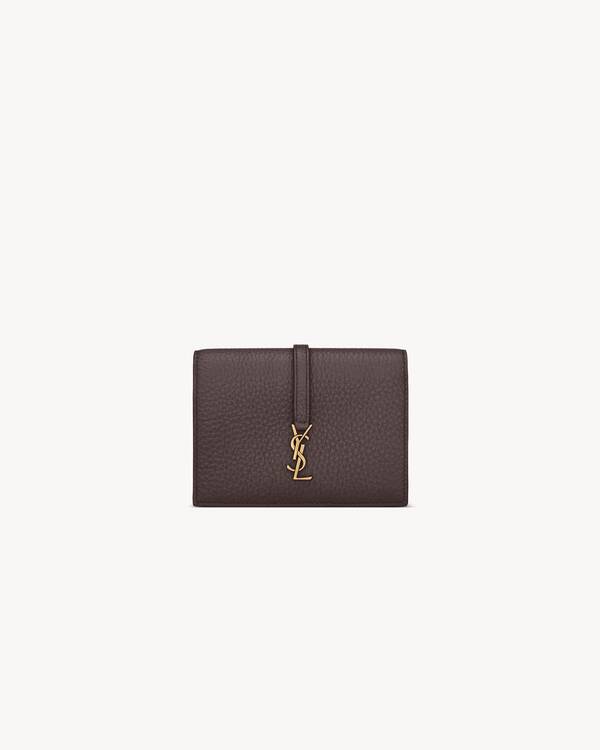 LE 5 À 7 tri fold wallet in grained leather in Brown | Saint