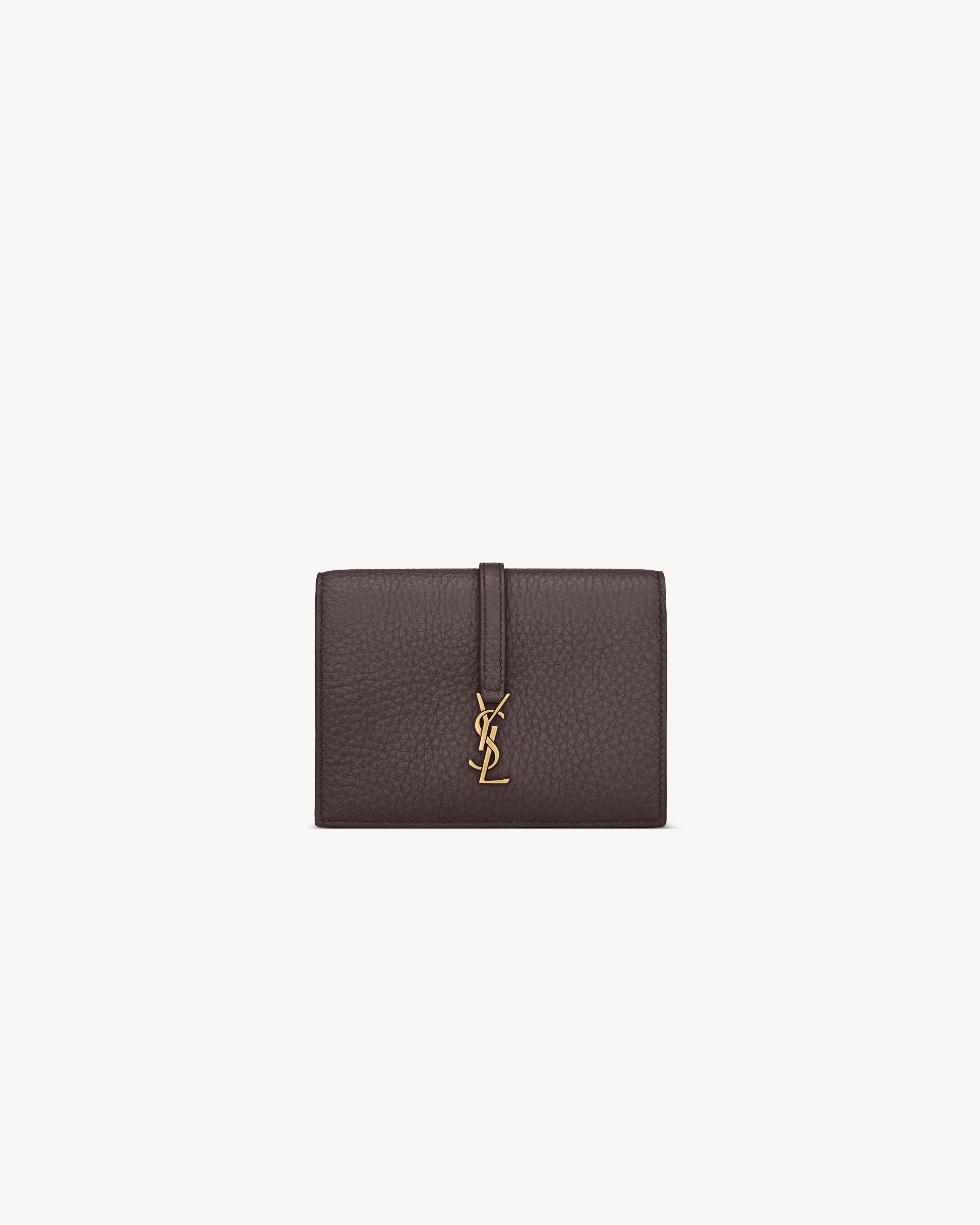 LE 5 À 7 tri fold wallet in grained leather in Brown | Saint
