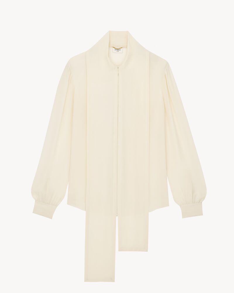 lavallière blouse in silk crepe de chine