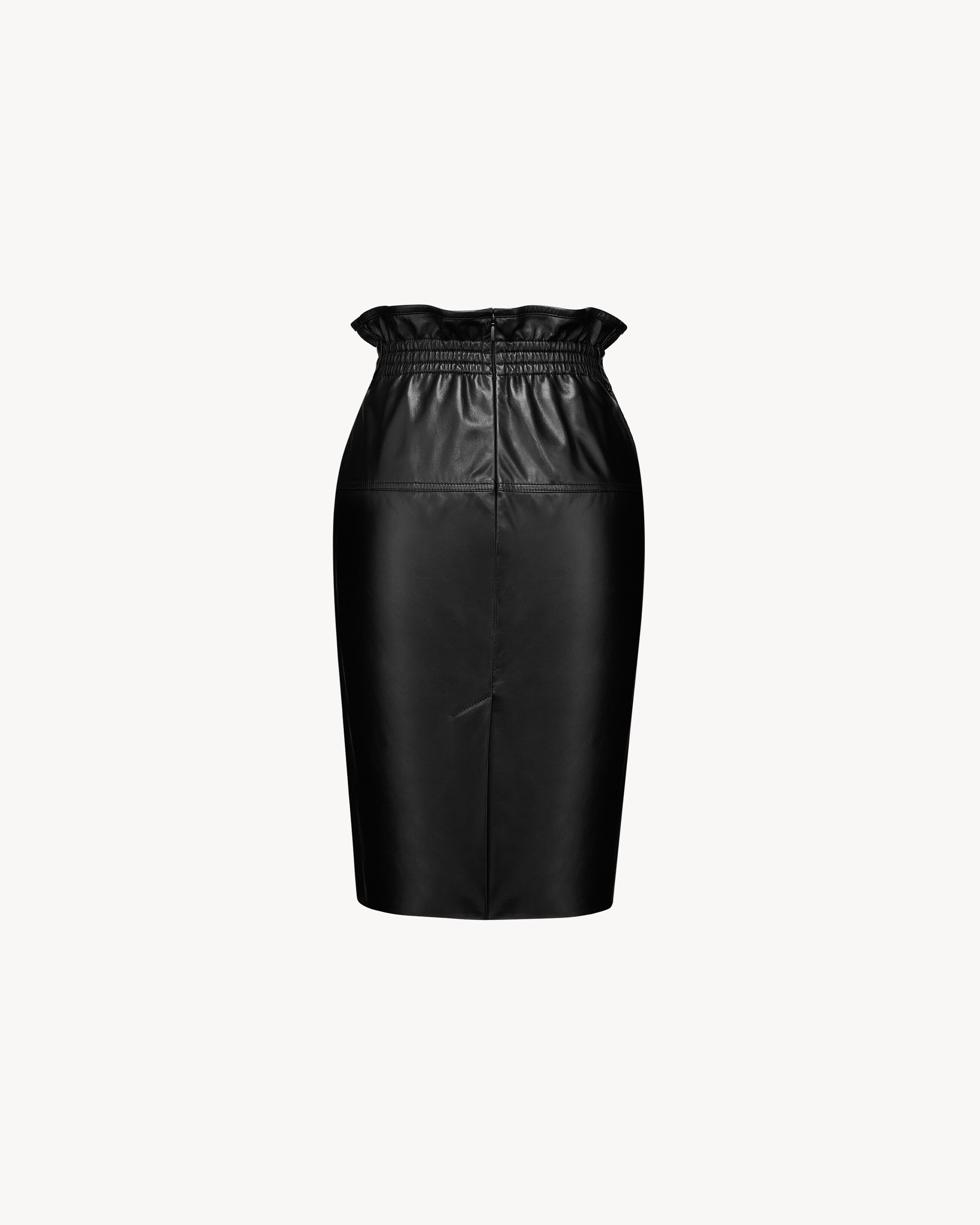 paperbag pencil skirt in lambskin