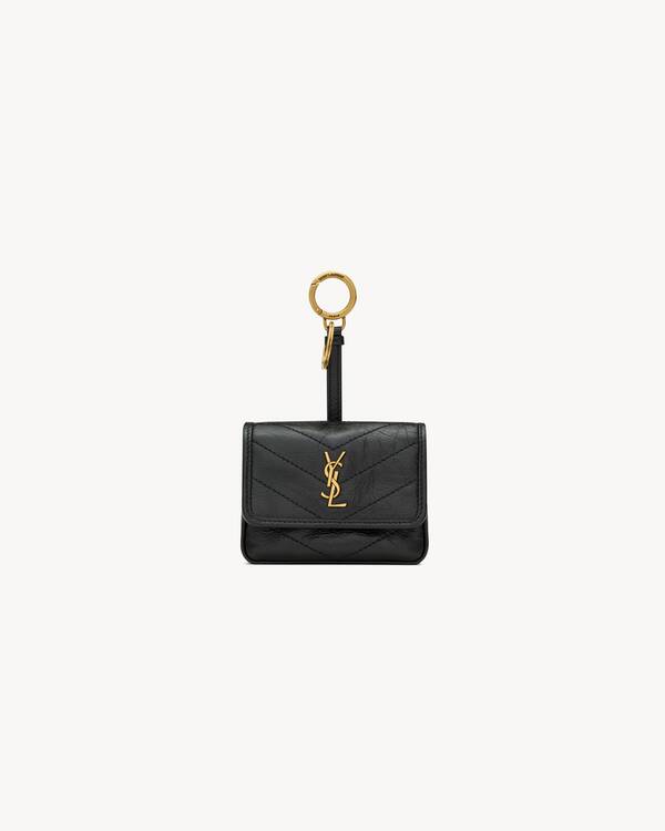 NIKI charm pouch in vintage leather in Black | Saint Laurent | YSL