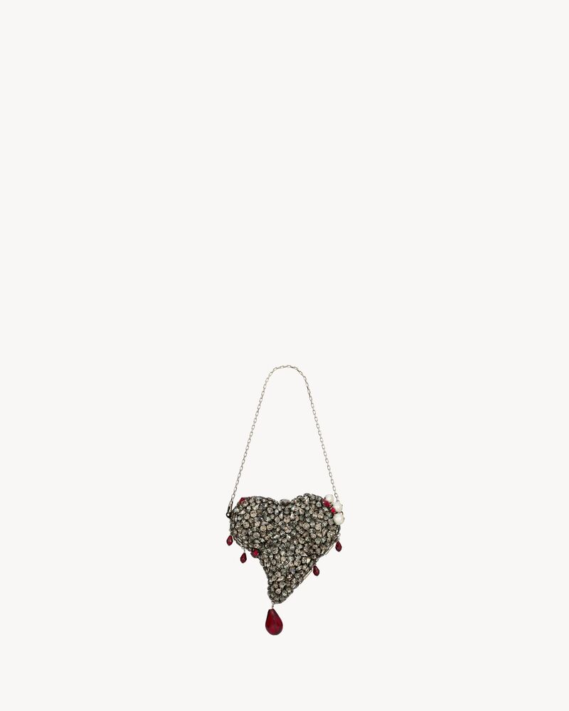 micro heart EVENING bag in crystals