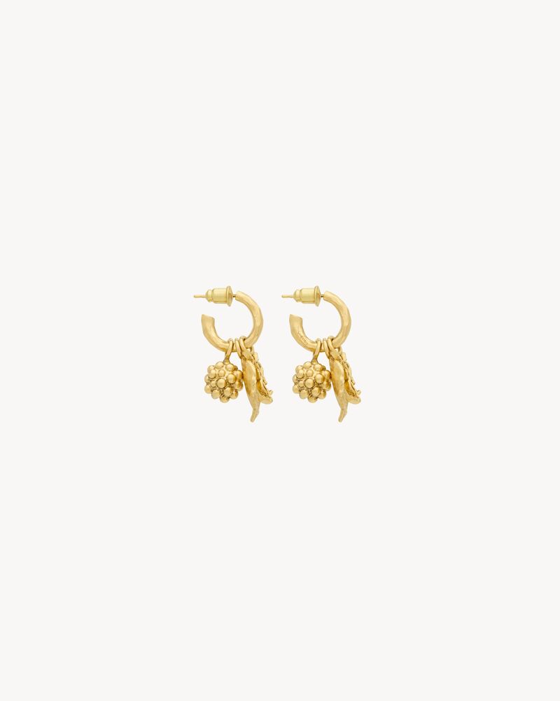 CASSANDRE berry charm hoop earrings in metal