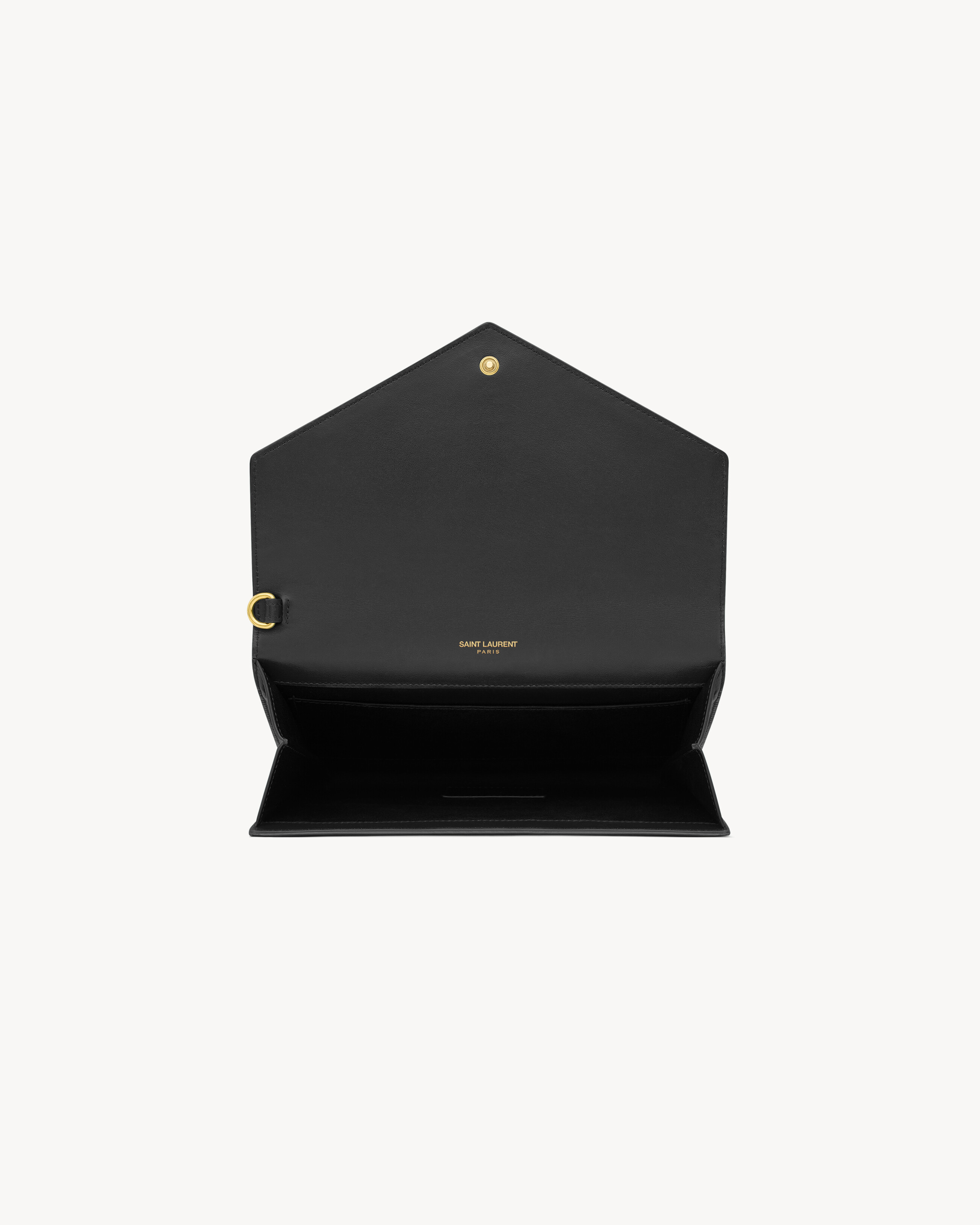 CASSANDRE flap pouch in crocodile-embossed shiny leather