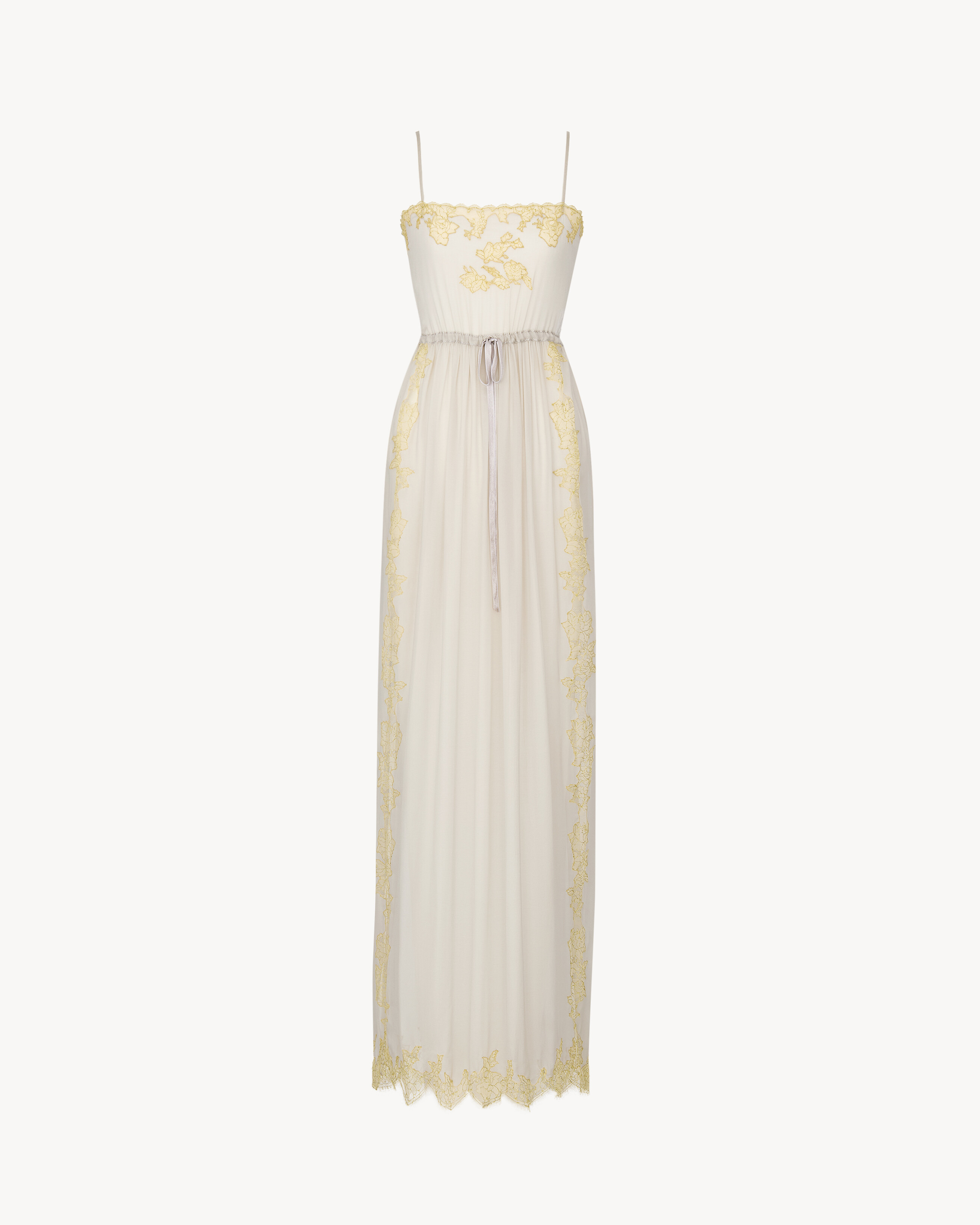 laced dress in silk crepe muslin