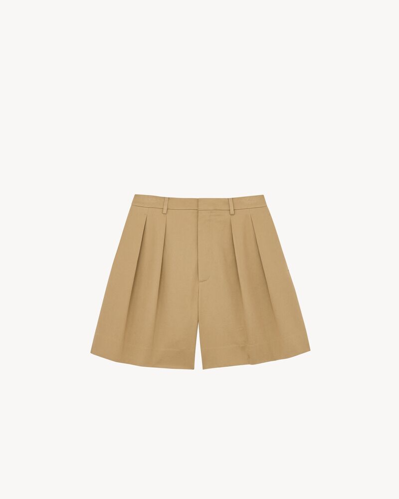 shorts in cotton gabardine