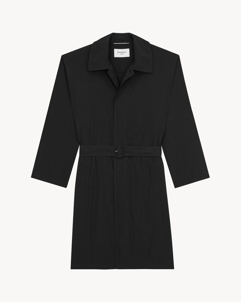 water-repellent trench coast in crinkled nylon