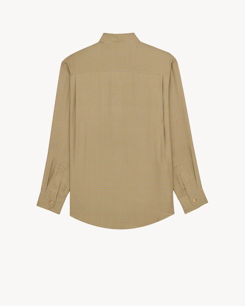 shirt in geometric silk satin
