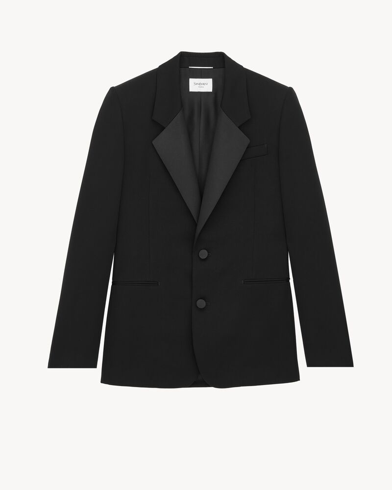 single-breasted tuxedo jacket in grain de poudre