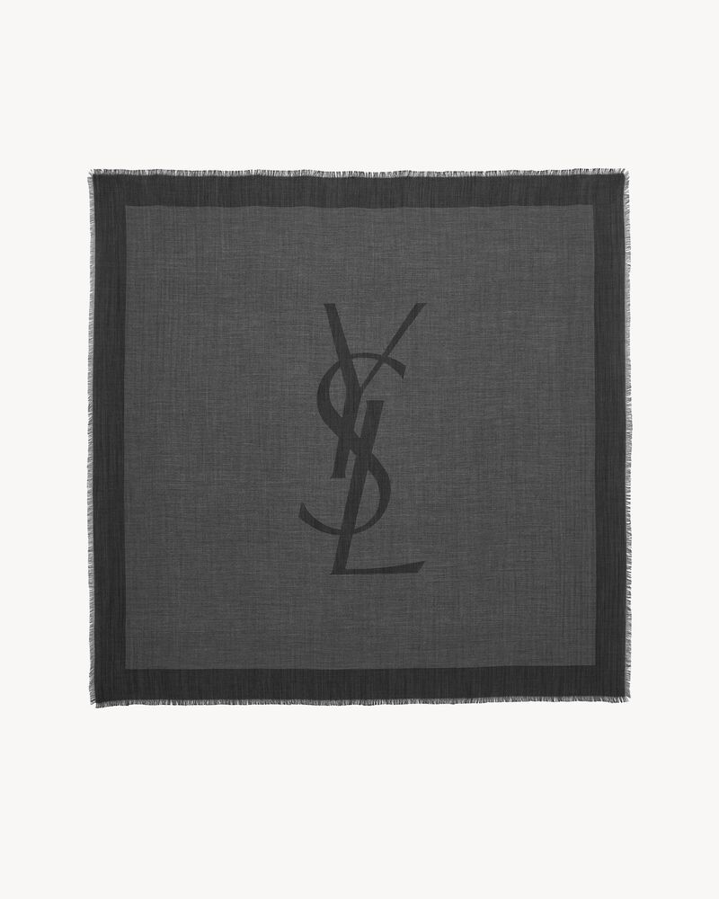 CASSANDRE square scarf in silk and cashmere in Grey | Saint