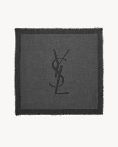 CASSANDRE square scarf in silk and cashmere in Grey | Saint