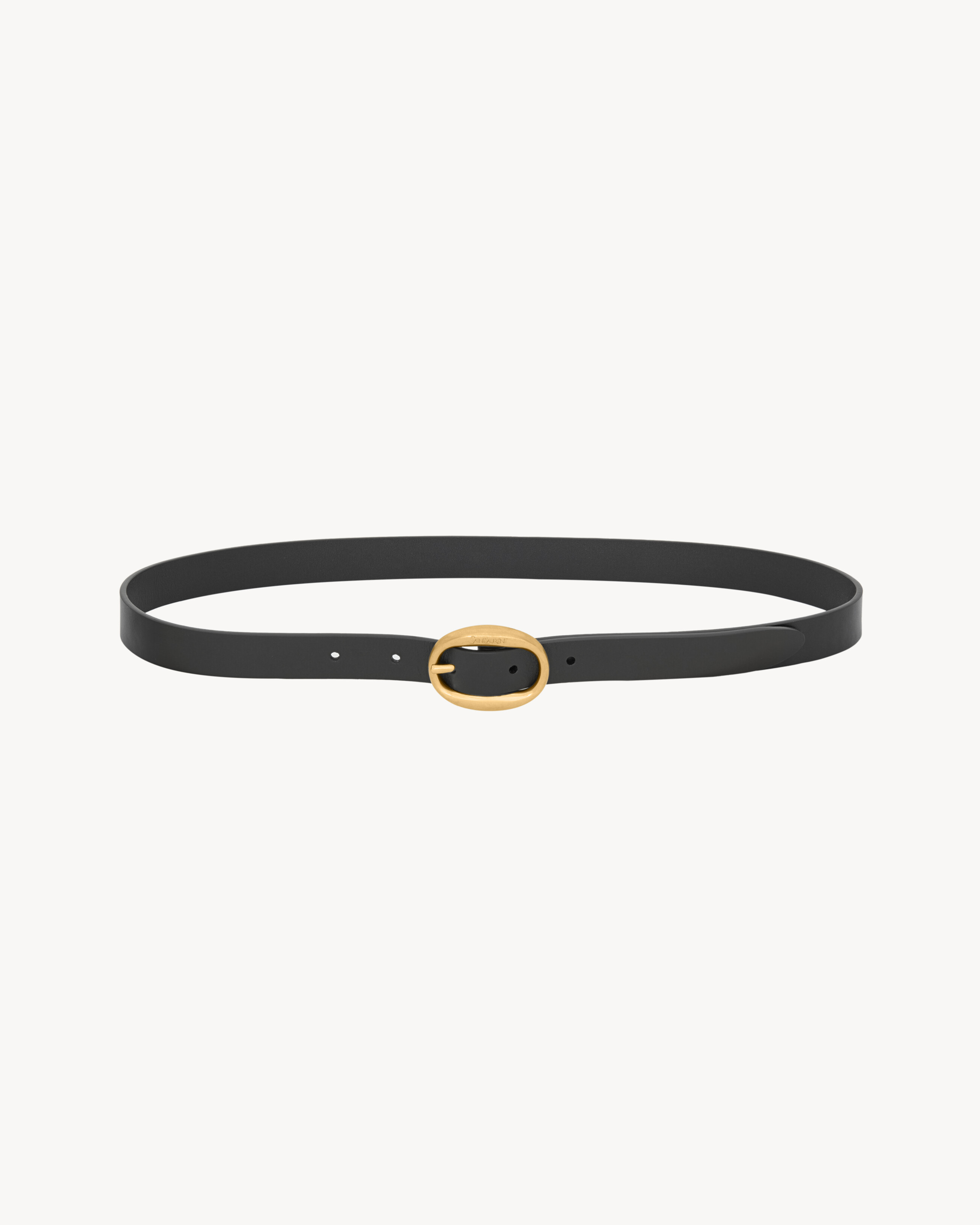 oval buckle belt in smooth leather