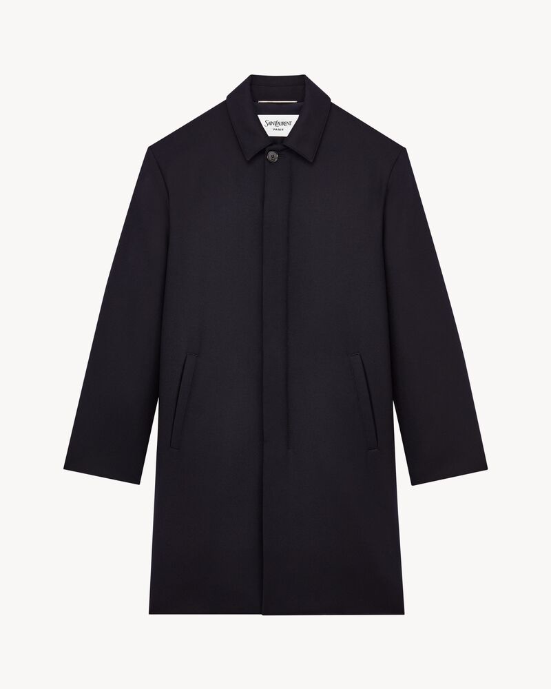 down car coat in brushed wool flannel