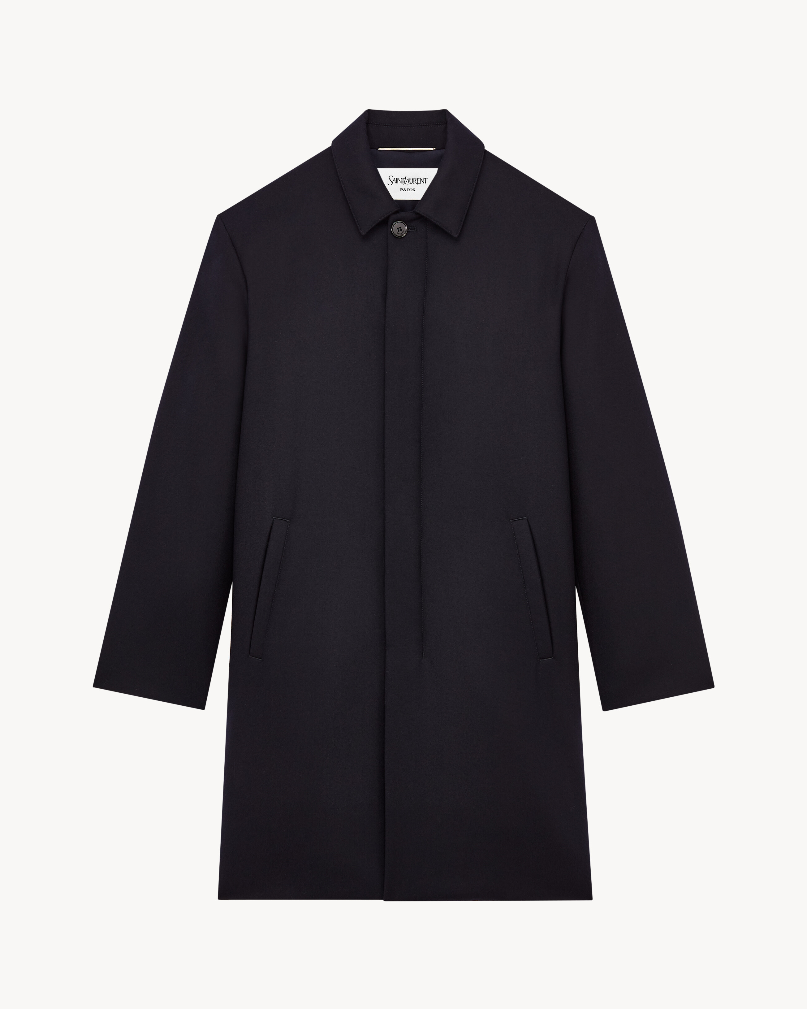 down car coat in brushed wool flannel