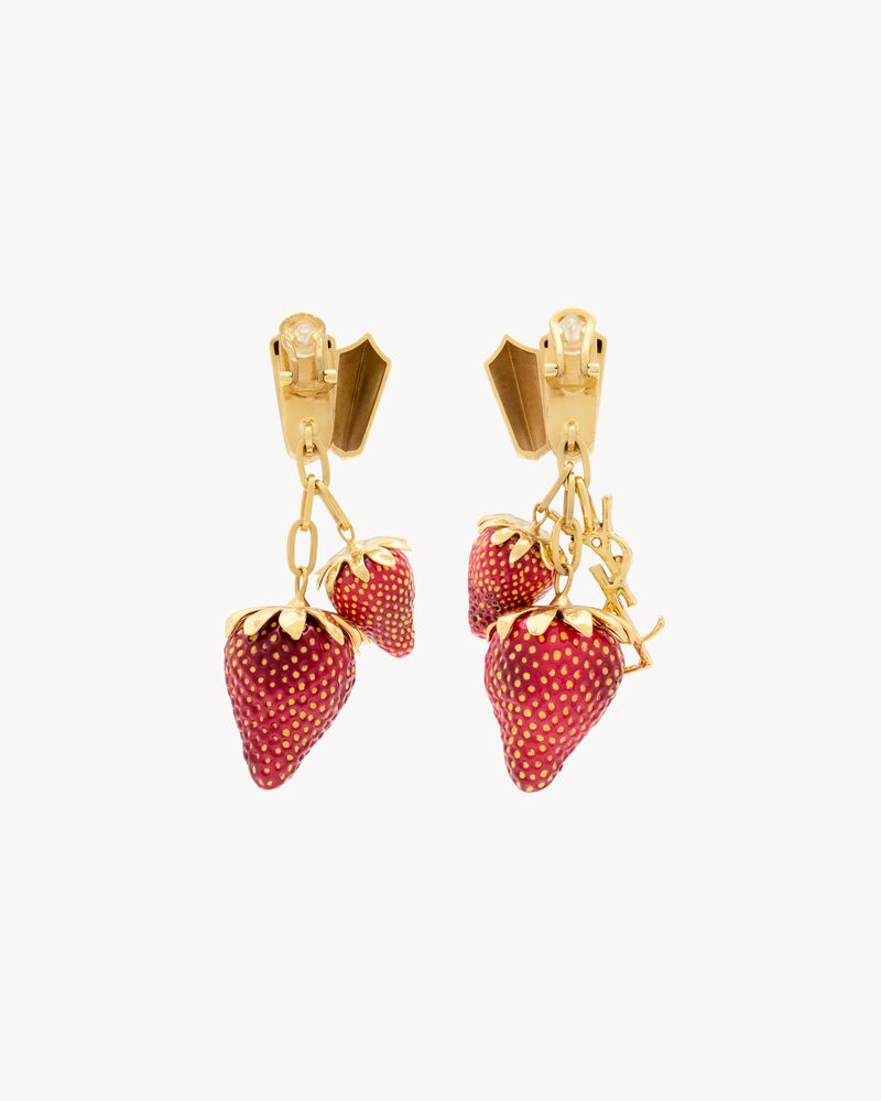 CASSANDRE strawberry earrings in resin and metal