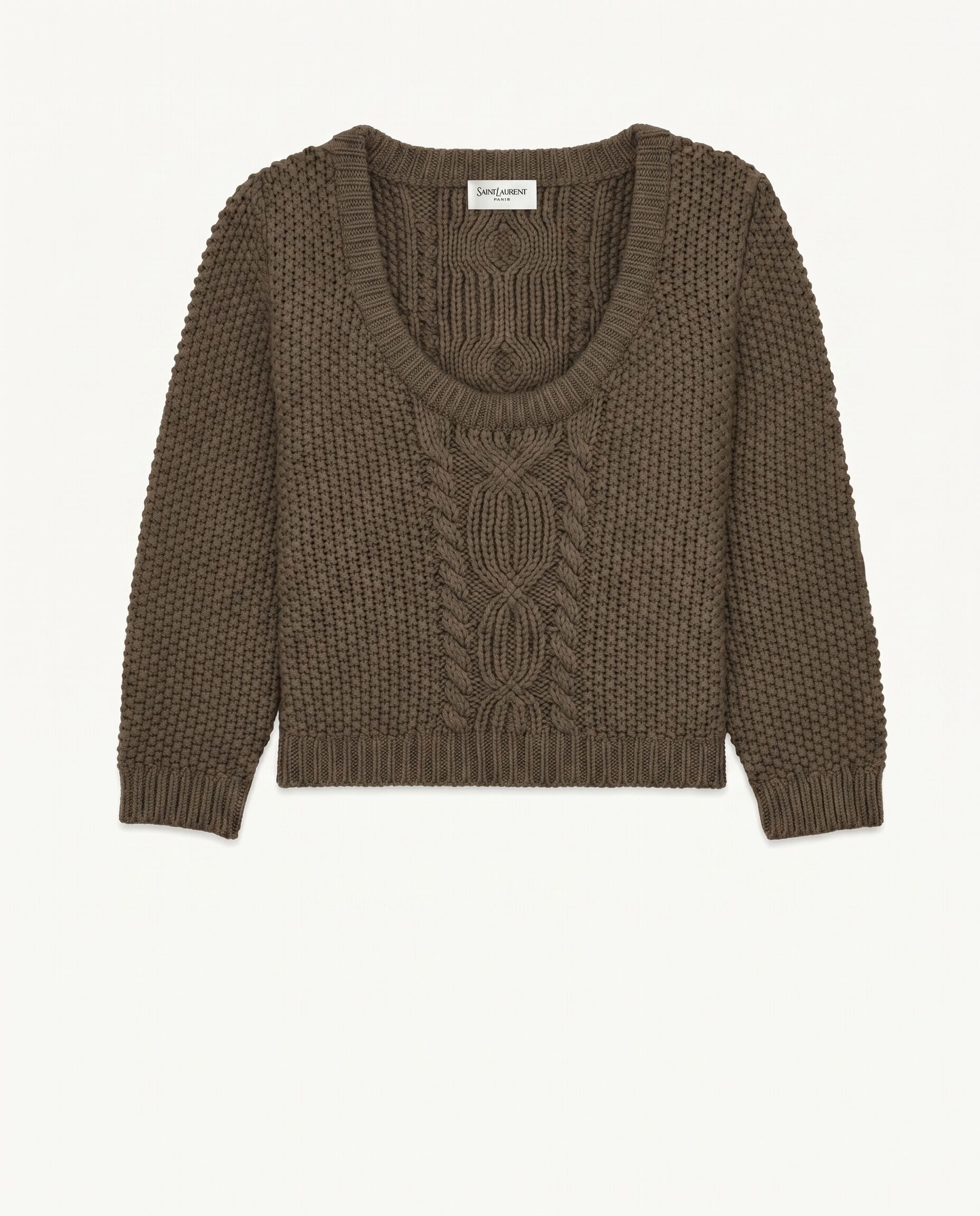 scoop-neck sweater in wool knit