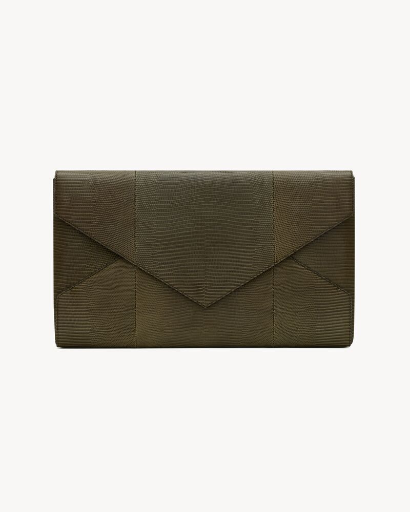 LETTER large pouch in lizard