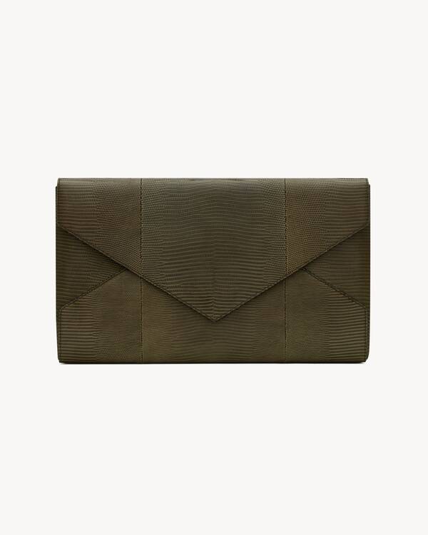 LETTER large pouch in lizard