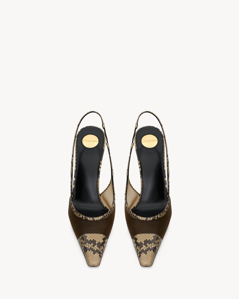 JEMA slingback pumps in mesh and python