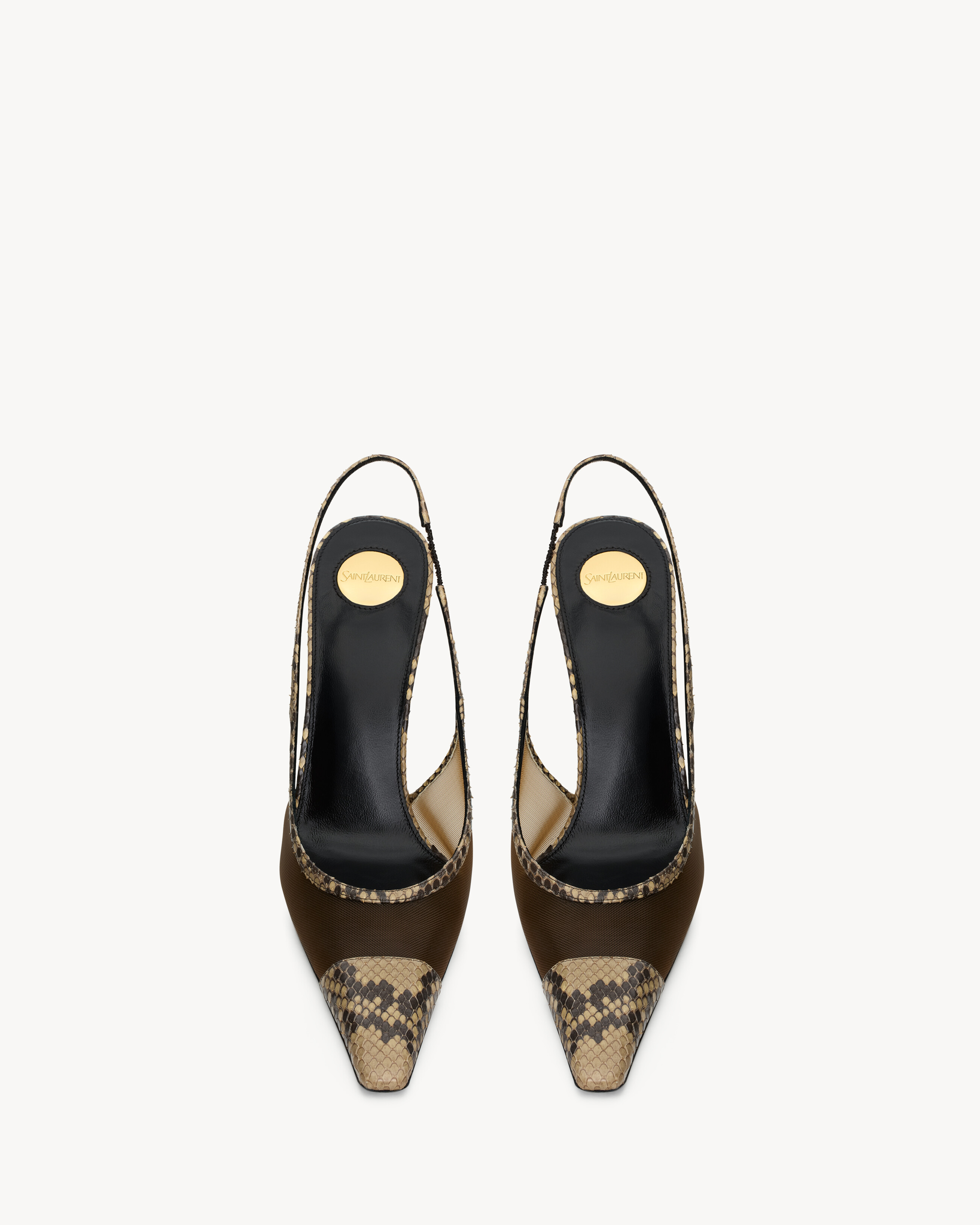 Zapatos de salón slingback Jema de malla y piel de pitón