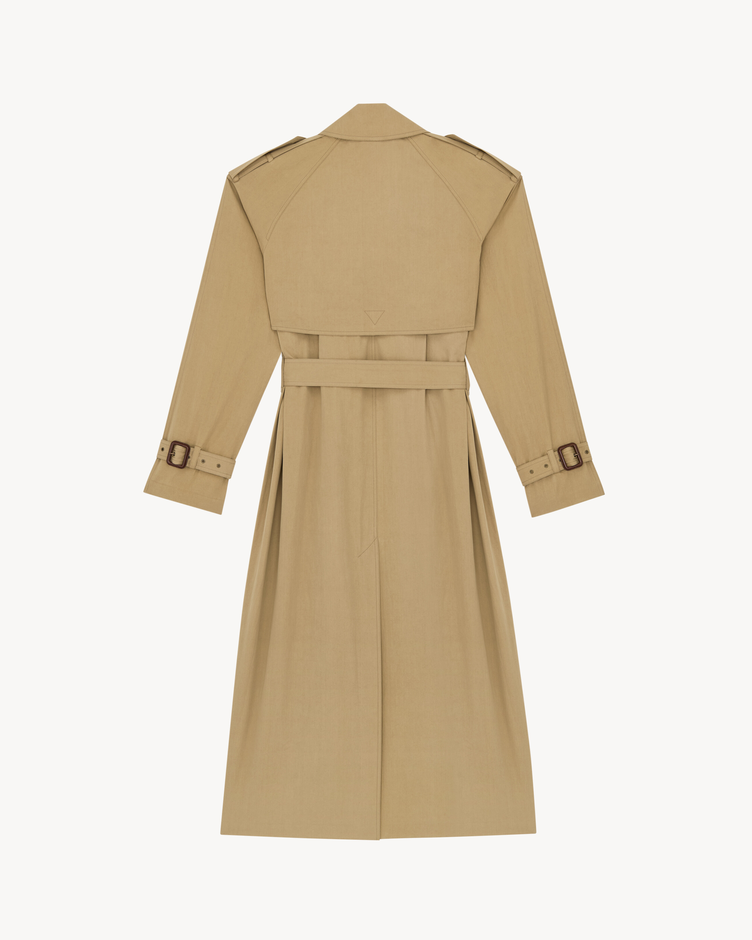 trench coat in water-repellent cotton and silk
