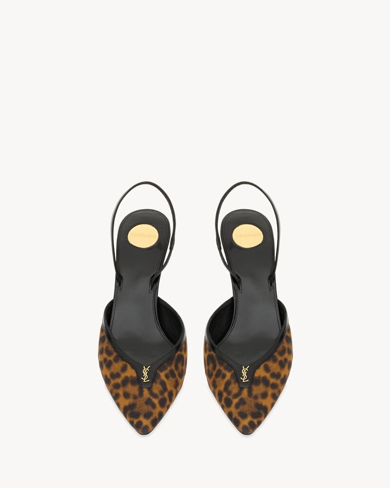 FOLIE slingback pumps in leopard grosgrain
