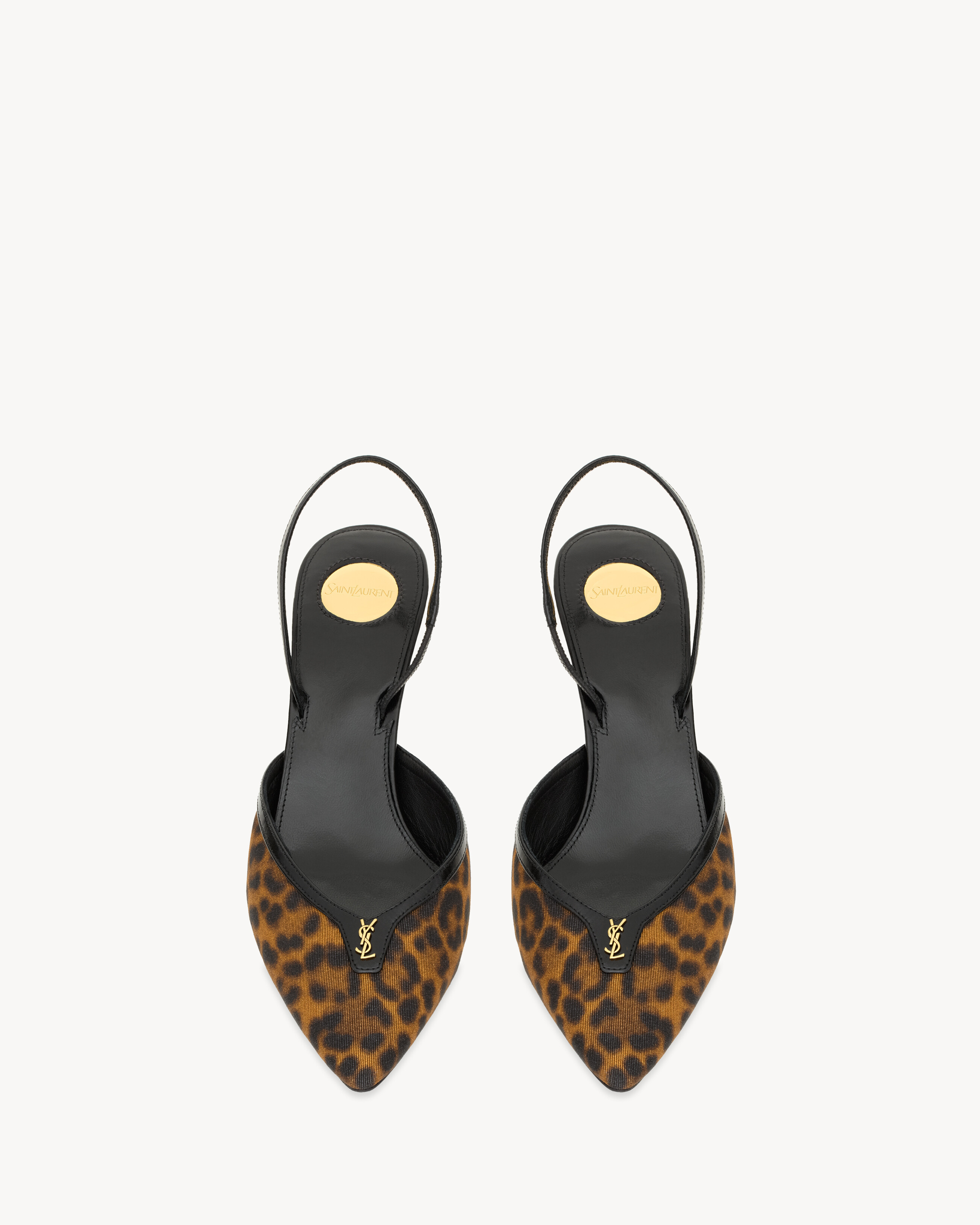 FOLIE slingback pumps in leopard grosgrain