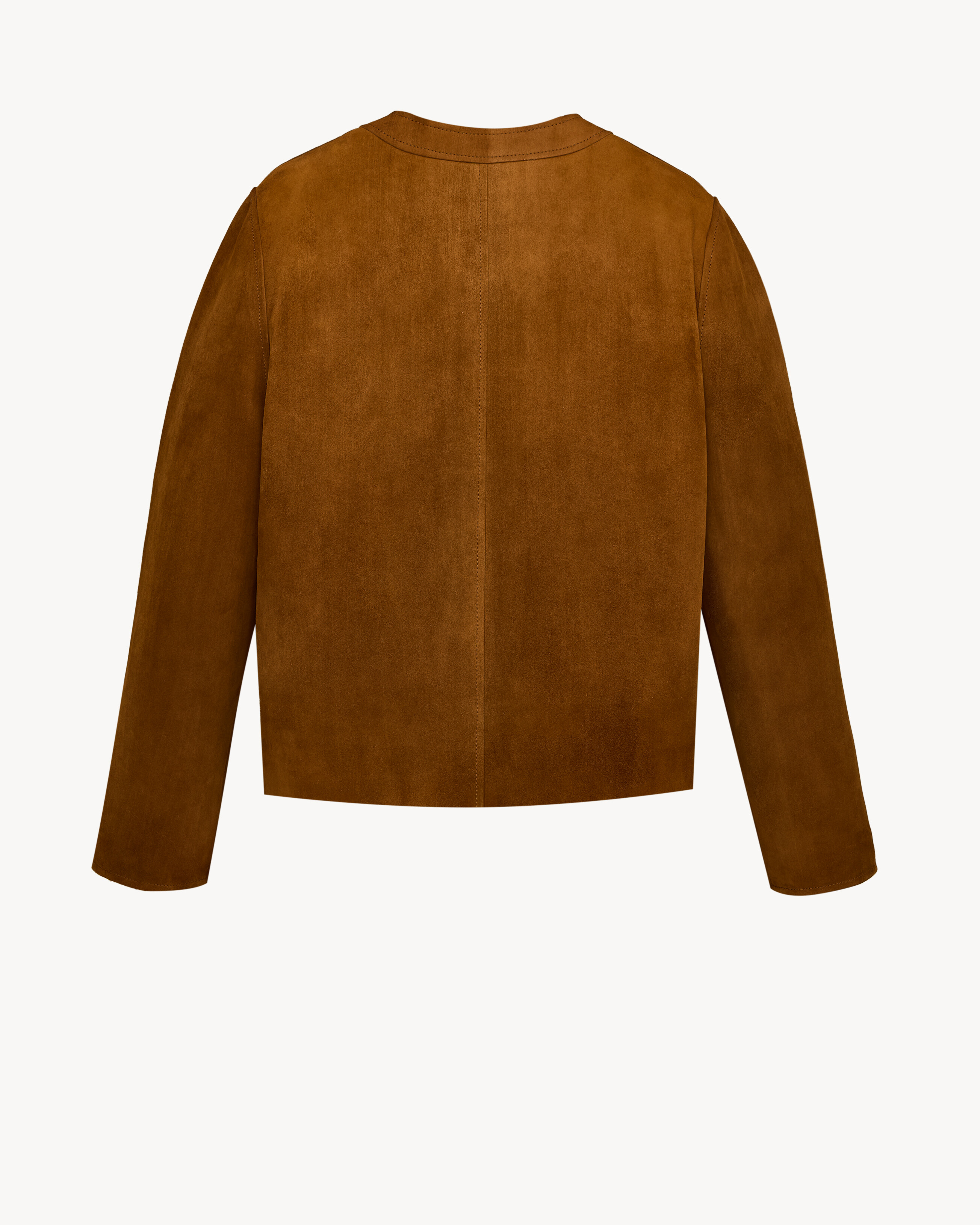 Giacca corta in pelle di agnello suede