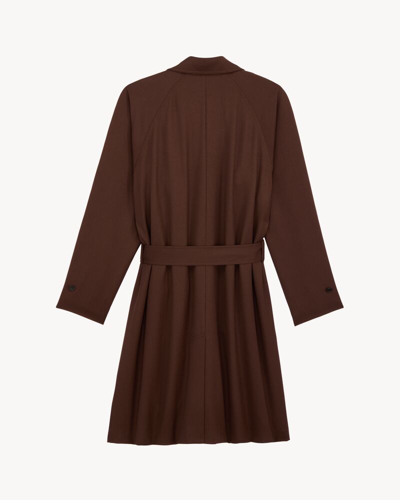 trench coat in wool gabardine