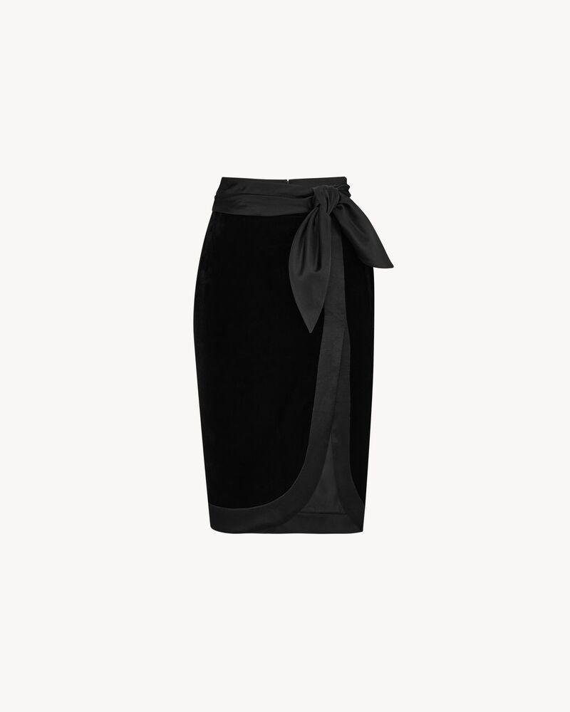 wrap skirt in velvet and satin