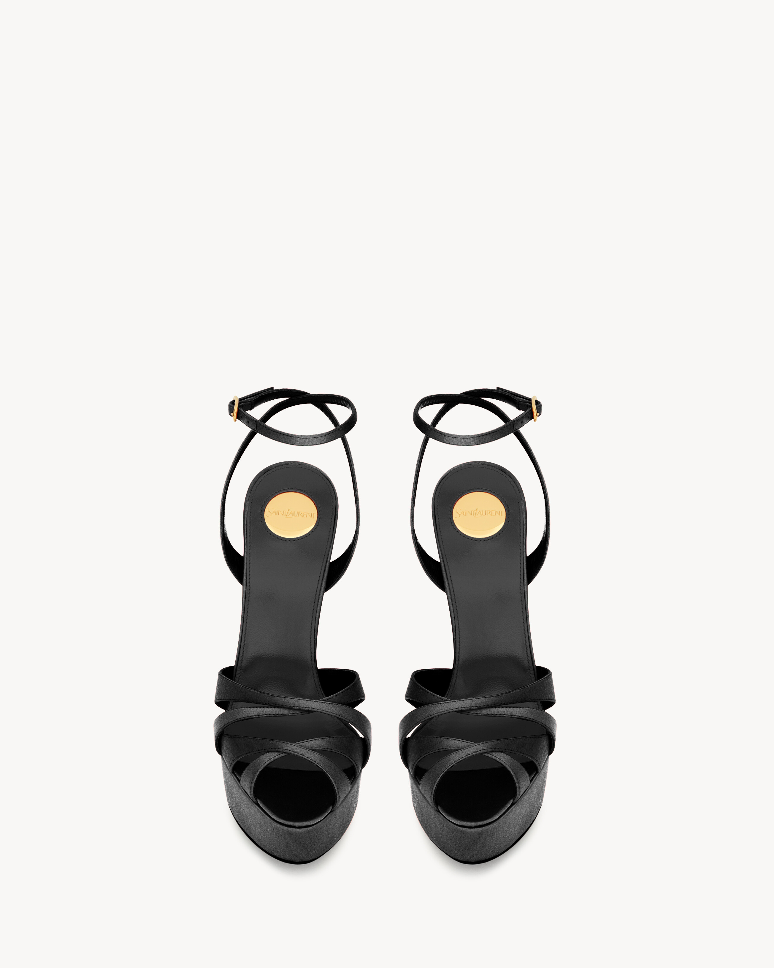 CHANDELLE platform sandals in satin crepe