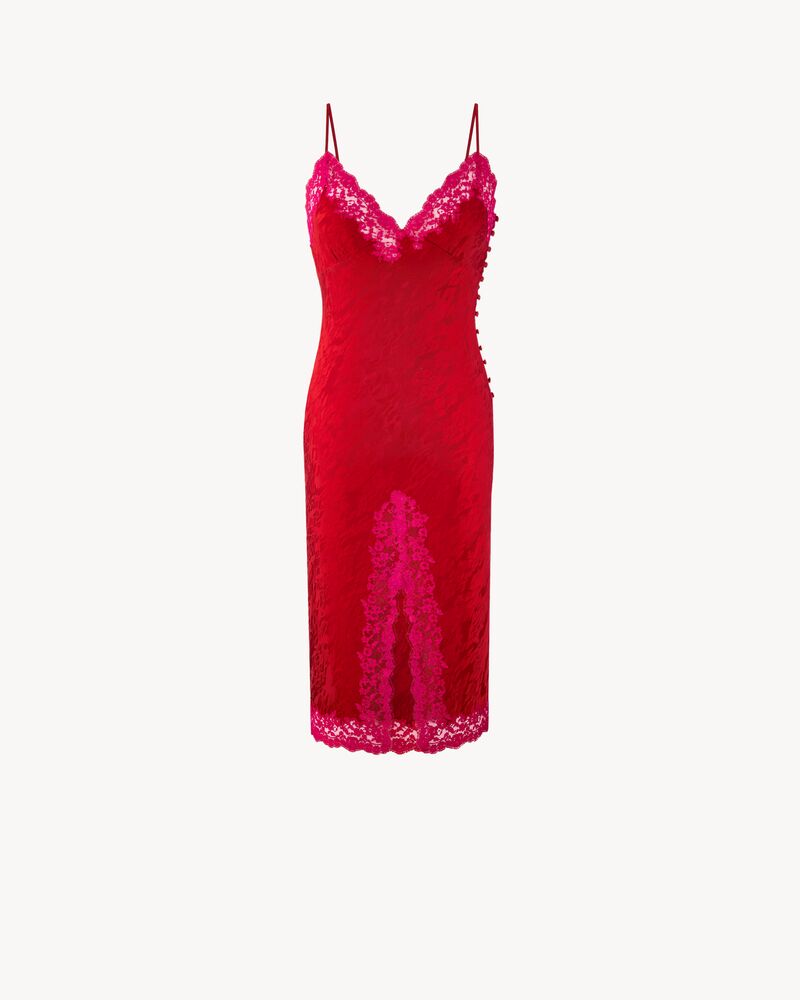 Midi-Spitzenkleid aus Seidenjacquard