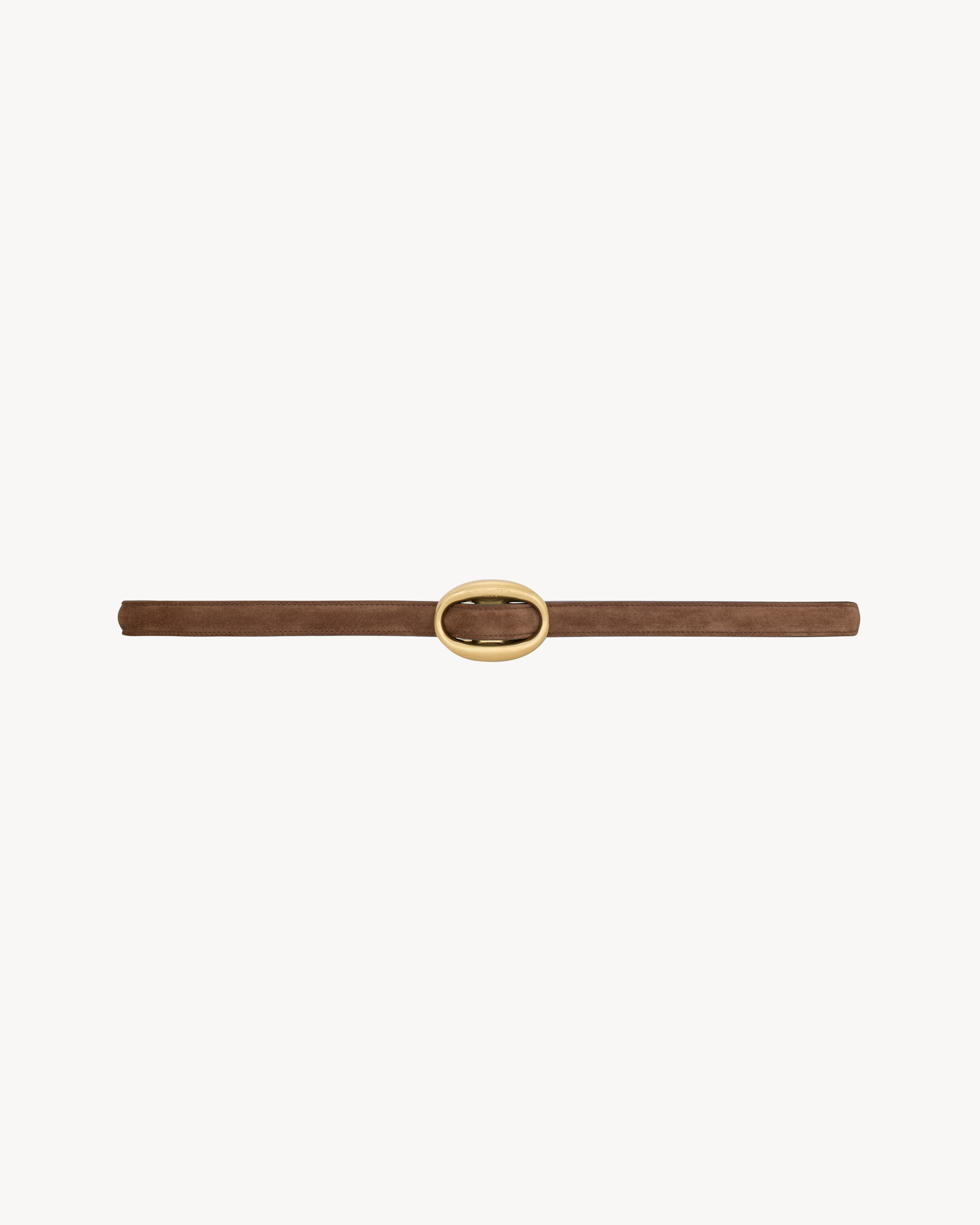 oval buckle thin belt in suede