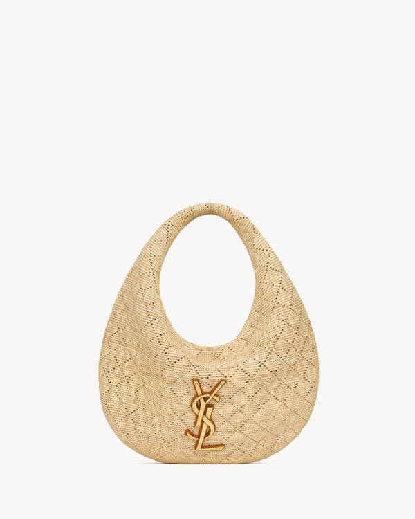 YSL ノベルティバニバッグ ICARE hobo in raffia in Beige | Saint Laurent | YSL US