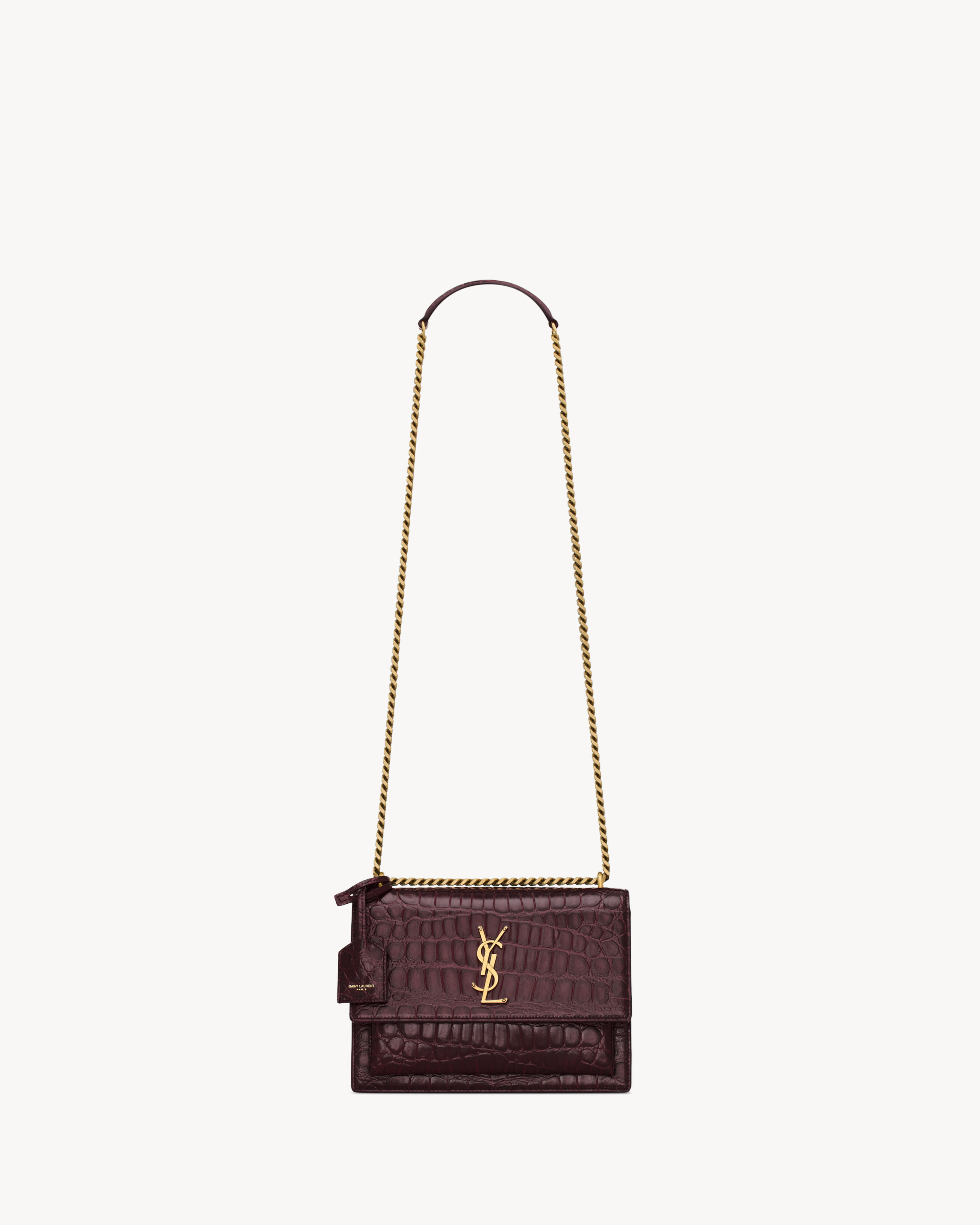 SUNSET MEDIUM IN CROCODILE-EMBOSSED LEATHER