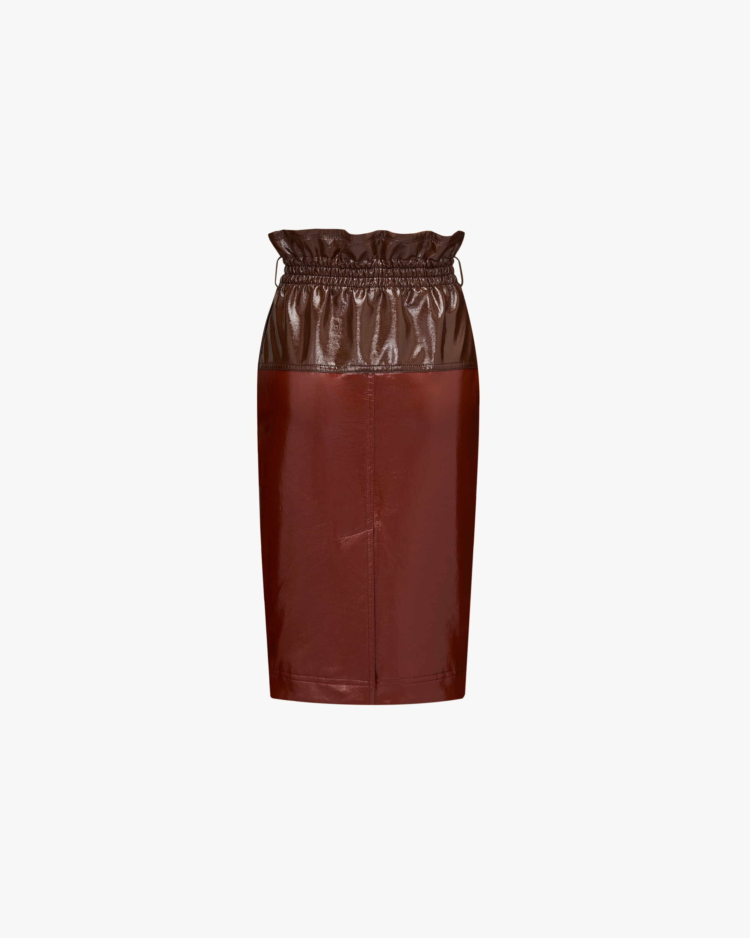 paperbag pencil skirt in coated cotton