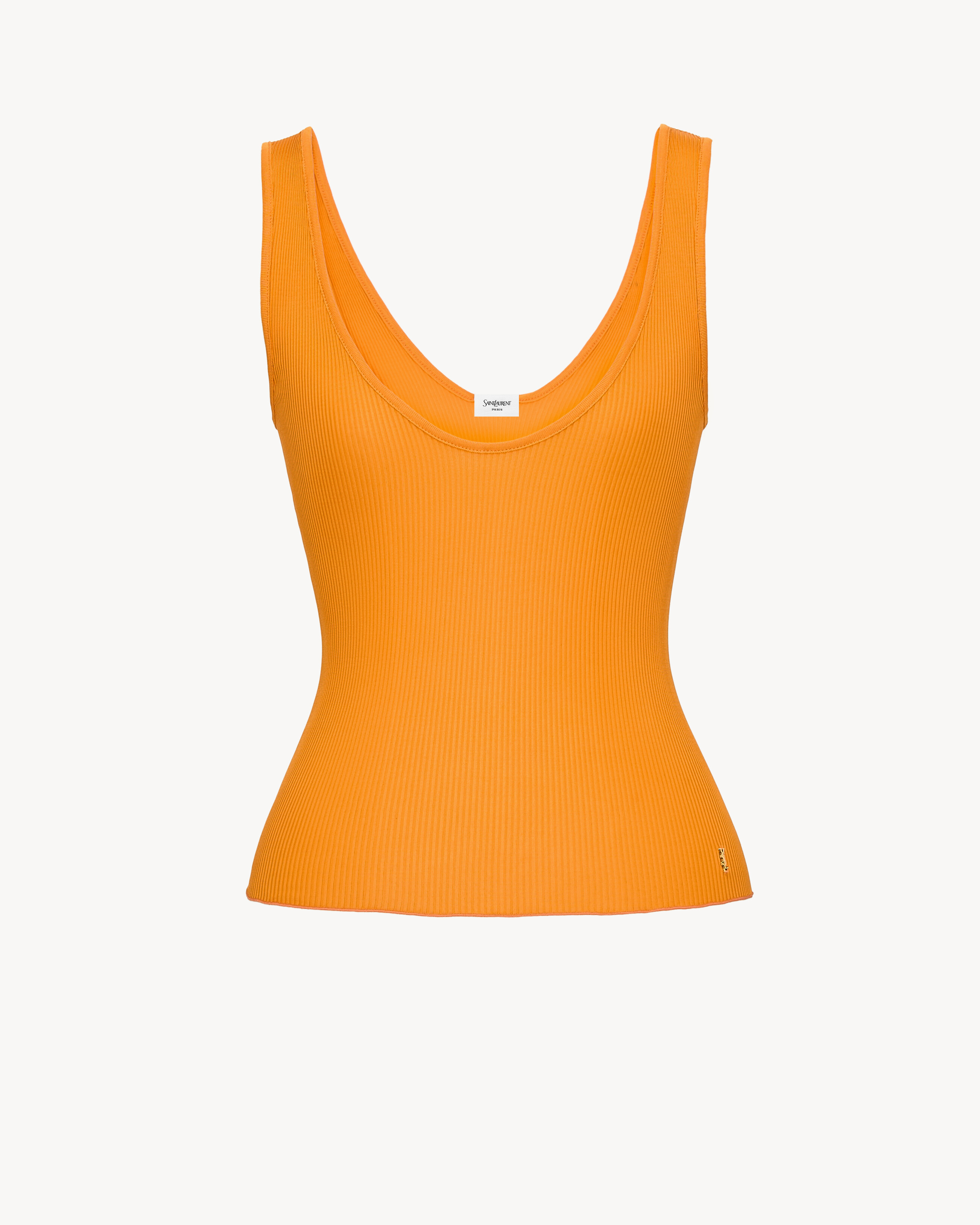 CASSANDRE tank top in ribbed silk jersey