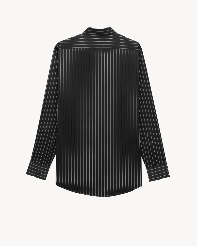 シャツ（ストライプ／シルク／サテン） ブラック | Saint Laurent