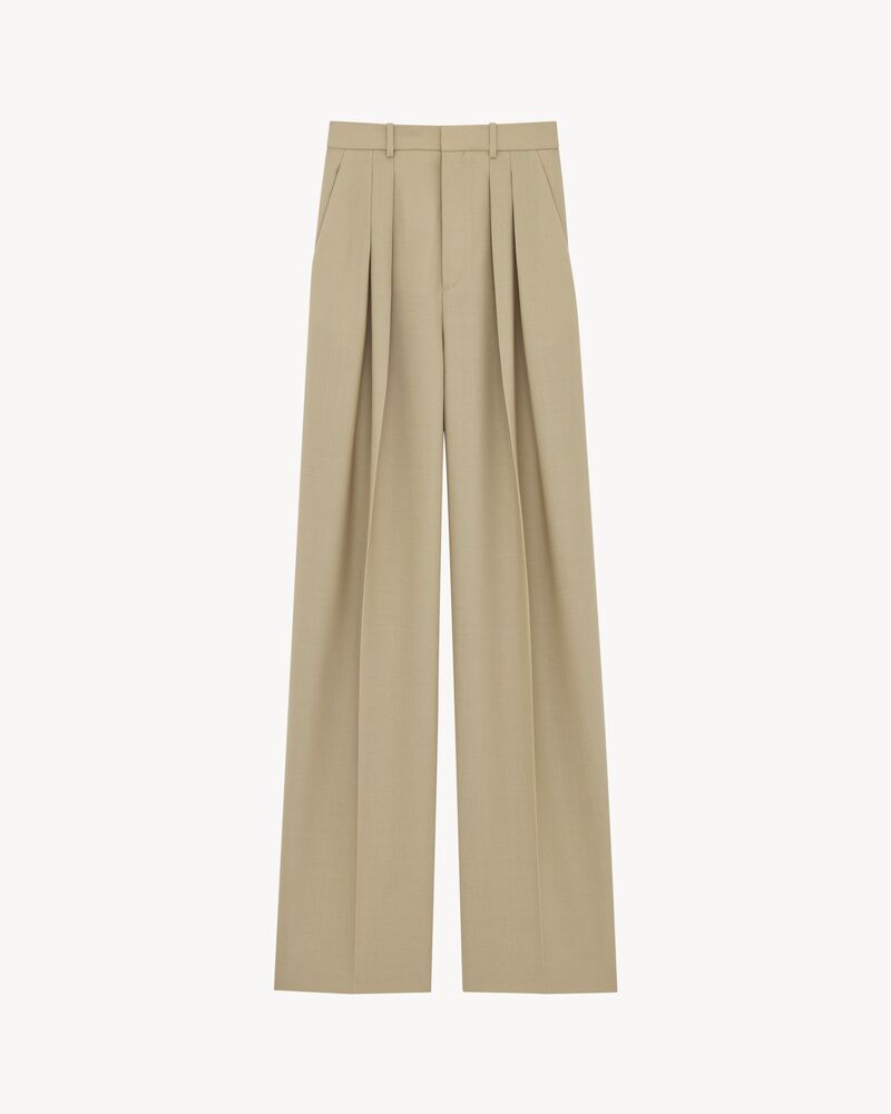 pants in wool and silk canvas