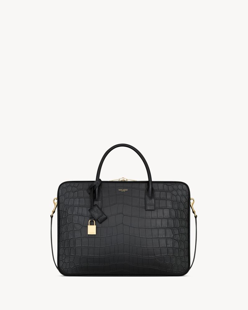 SAC DE JOUR large slim sac bauletto en alligator
