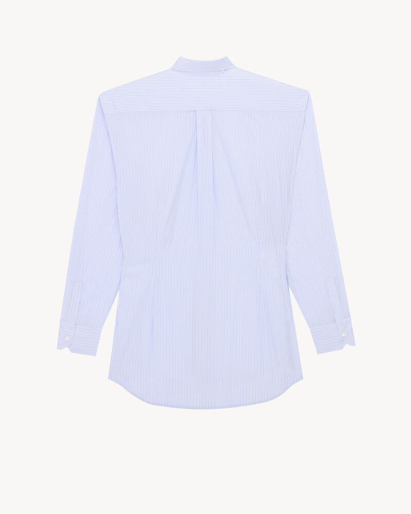 broad-shoulder shirt in striped cotton poplin