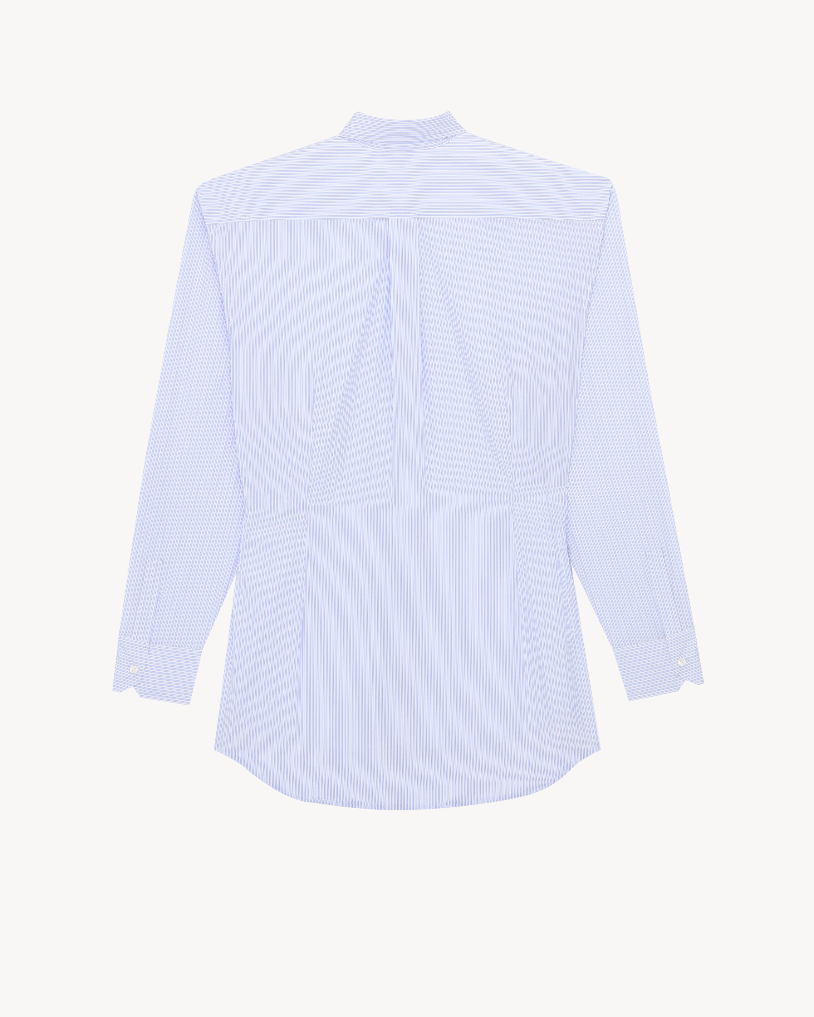 broad-shoulder shirt in striped cotton poplin