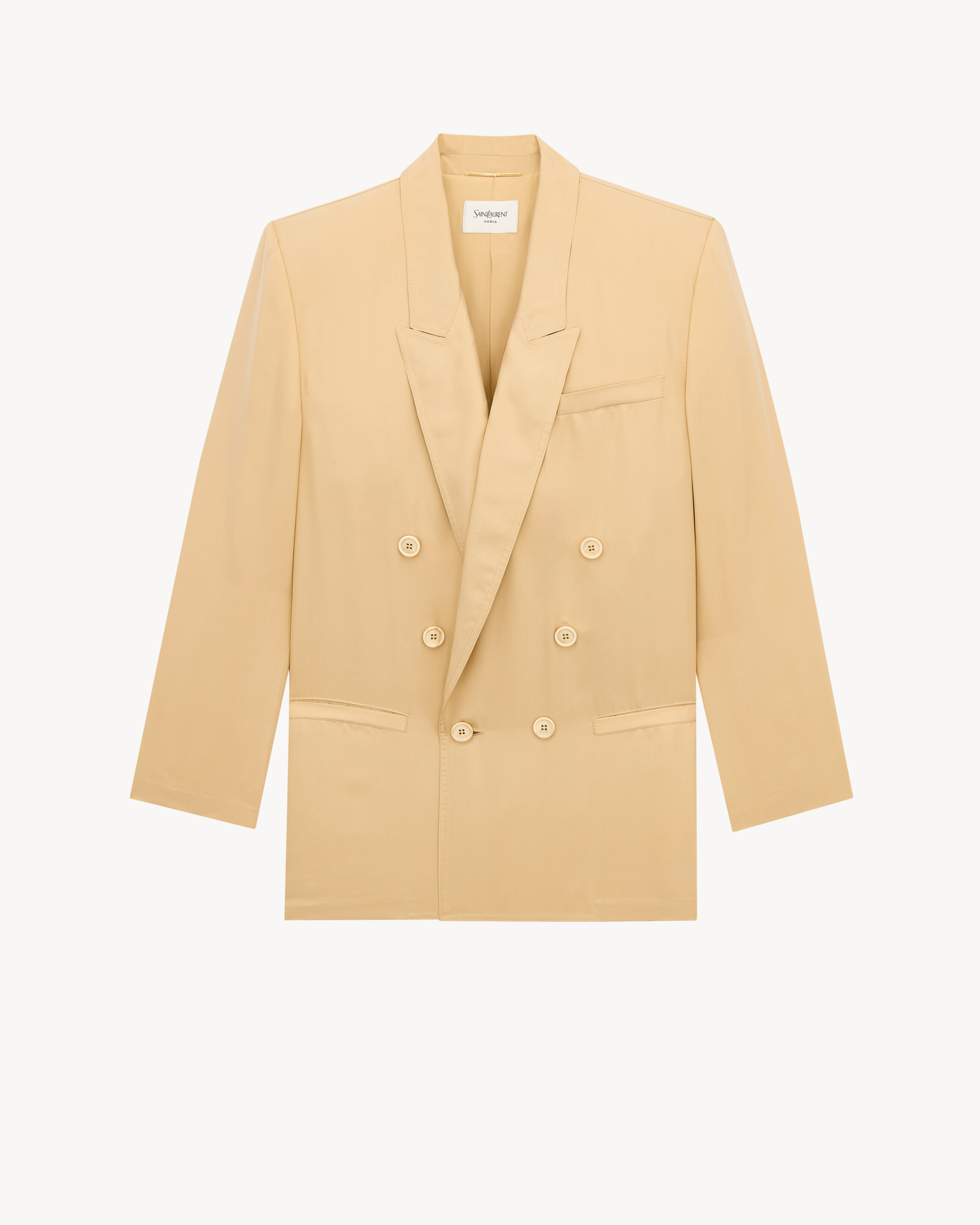 double-breasted jacket in silk habotai