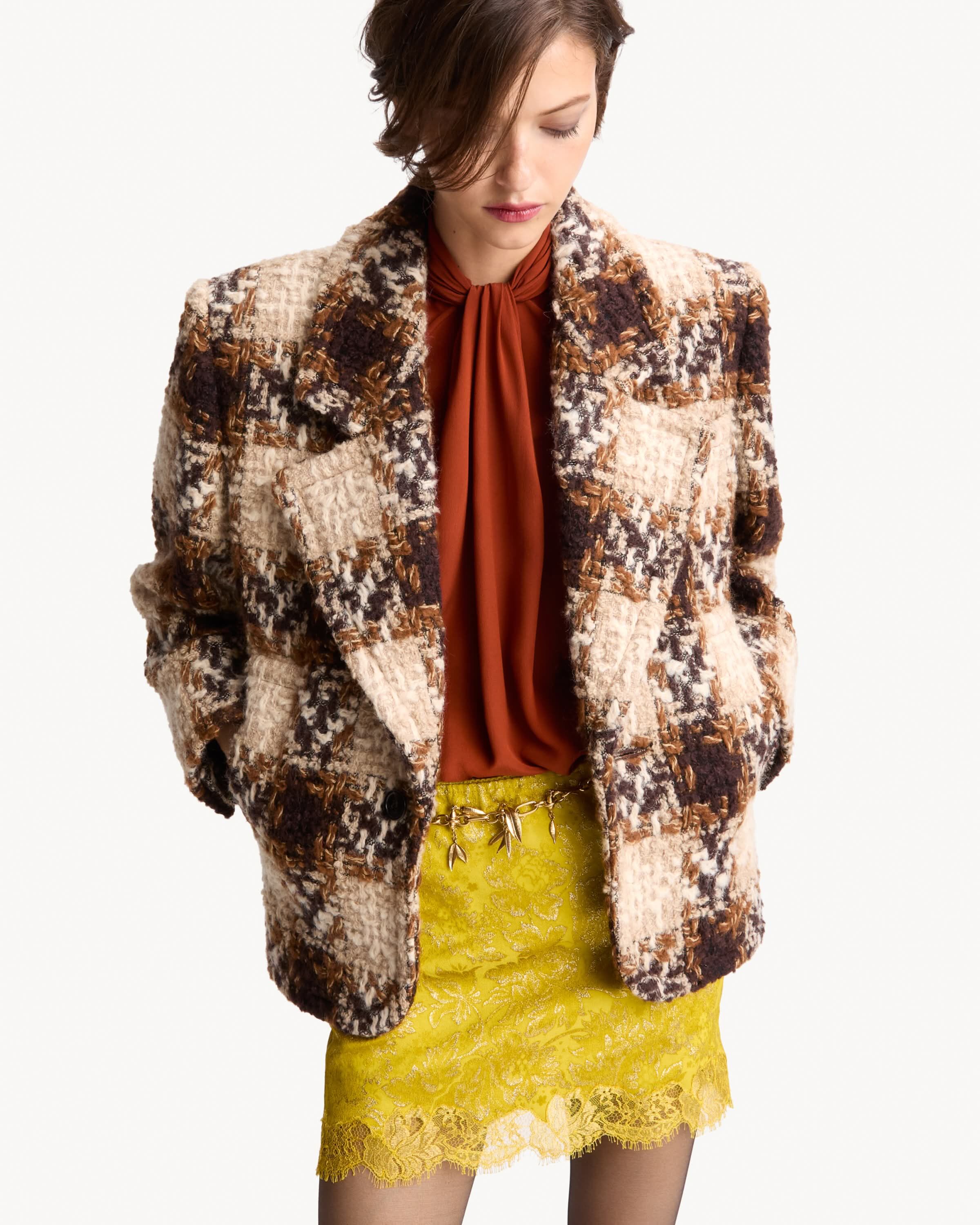 single-breasted jacket in tweed