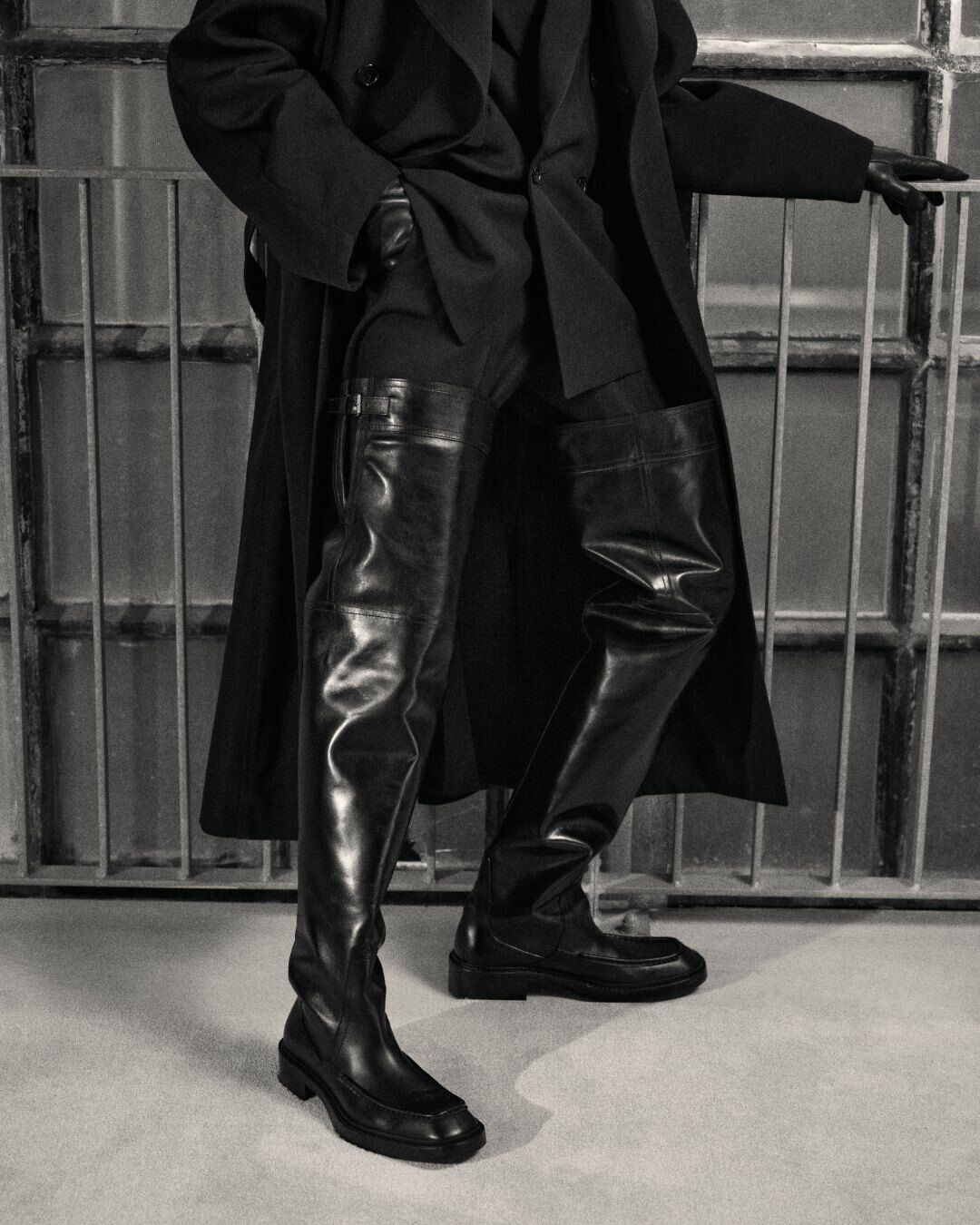 leather dress boots over the knee Gianni Bini Kemba Glossy Leather Over the Knee Stiletto Dress Boots
