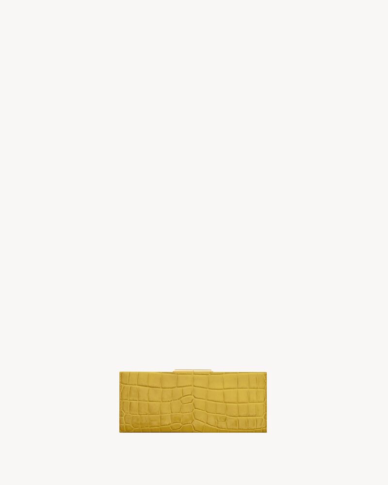 Midnight small clutch in crocodile