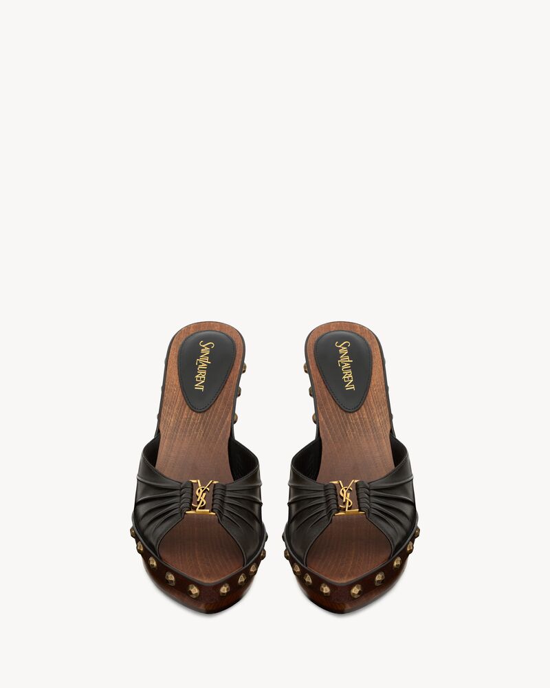 BABYLONE clogs in smooth leather