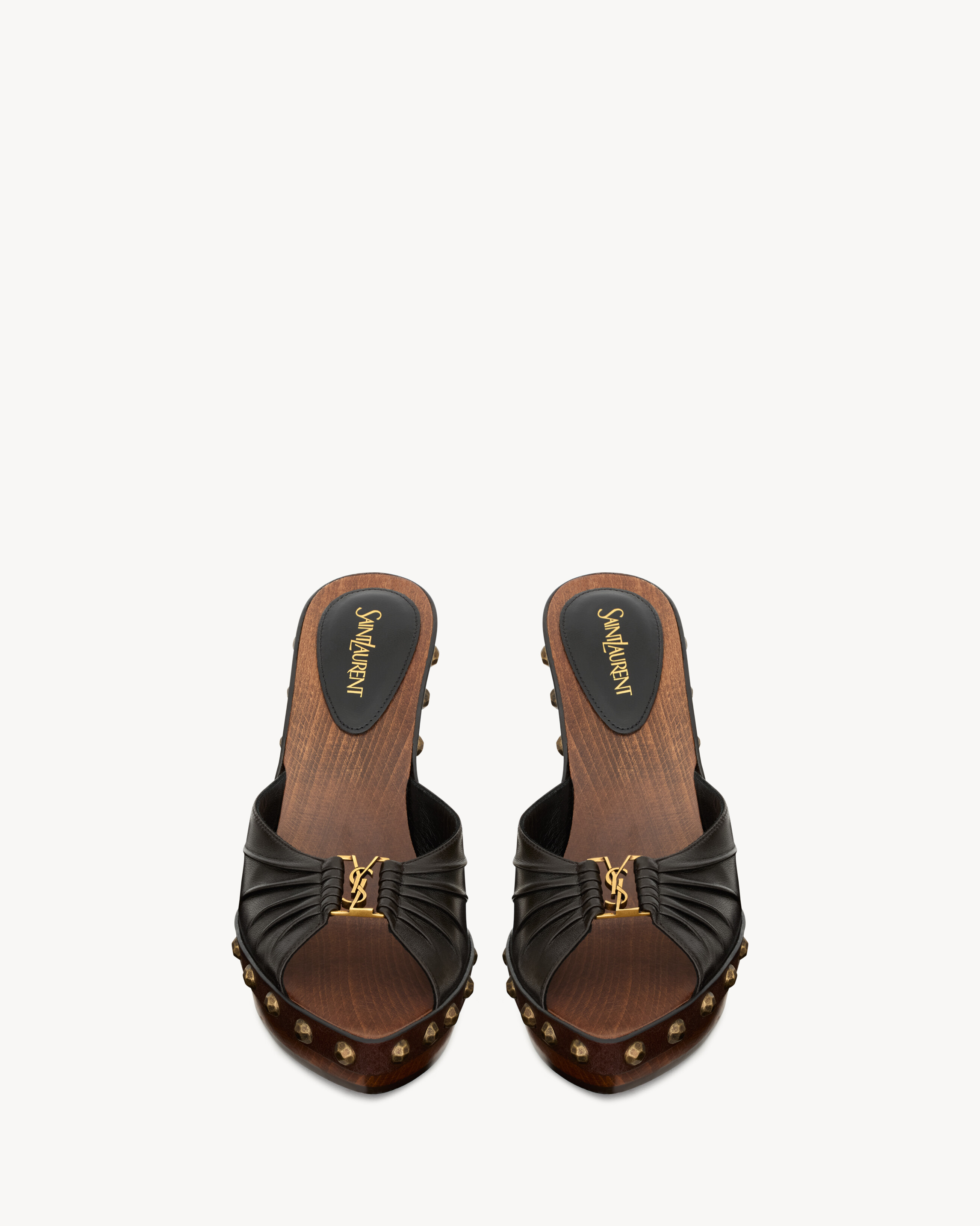 BABYLONE clogs in smooth leather